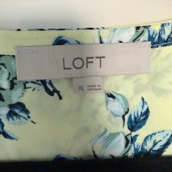 LOFT Sleeveless Floral Blouse - Soft Yellow and Blue - Picture 2 of 4